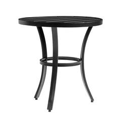 HAOYYE Outdoor Round Side Table Small Metal Patio End Table Coffee Bistro Table Versatile Black Finish Durable Weather-Resistant Design Perfect for Indoor and Outdoor Use Balcony Living Room Patio