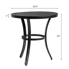 HAOYYE Outdoor Round Side Table Small Metal Patio End Table Coffee Bistro Table Versatile Black Finish Durable Weather-Resistant Design Perfect for Indoor and Outdoor Use Balcony Living Room Patio