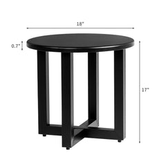 HAOYYE Outdoor Metal Round Side Table Weather Resistant Patio End Table with Stylish Black Finish Small Coffee Bistro Table for Balcony Porch Living Room Garden Backyard Indoor Outdoor Use Modern Minimalist Design