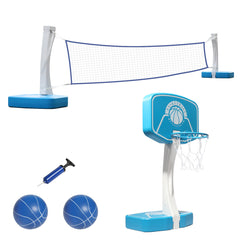 HAOYYE Poolside Basketball Stand Adjustable Outdoor Water-Filled Base Basketball Hoop System with Backboard for Patio Driveway Garden Court Easy Assembly Weather Resistant for Adults Indoor Outdoor Play