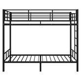 HAOYYE Black Twin Bunk Bed with Square Tube Metal Frame, High Safety Guardrail and Side Ladder, Sturdy Space-Saving Design with Open Access for Dorm or Guest Room Sleeping Arrangement