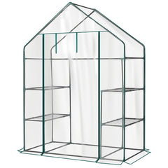 HAOYYE Mini Walk-In Greenhouse with Durable Waterproof PE Cover and Four Adjustable Shelves, Portable Indoor and Outdoor Plant Growing Greenhouse for Garden Backyard Patio Balcony, Transparent