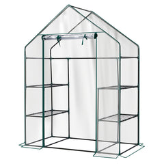 HAOYYE Mini Walk-In Greenhouse with Durable Waterproof PE Cover and Four Adjustable Shelves, Portable Indoor and Outdoor Plant Growing Greenhouse for Garden Backyard Patio Balcony, Transparent