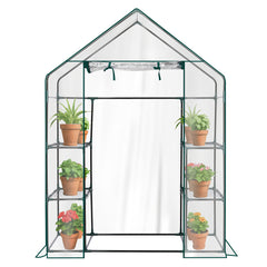 HAOYYE Mini Walk-In Greenhouse with Durable Waterproof PE Cover and Four Adjustable Shelves, Portable Indoor and Outdoor Plant Growing Greenhouse for Garden Backyard Patio Balcony, Transparent