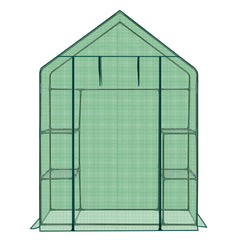 HAOYYE Mini Walk-In Greenhouse with Durable Waterproof PE Cover and Four Spacious Shelves, Portable Indoor and Outdoor Plant Growing Greenhouse for Garden Backyard Patio Balcony, Green
