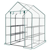 HAOYYE Mini Walk-in Greenhouse with PE Cover 8-Shelf Portable Plant Stand for Indoor Outdoor Gardening Weatherproof White Greenhouse for Backyard Balcony Patio or Deck