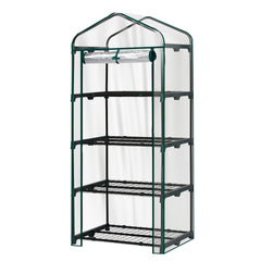 HAOYYE 4 Tier Mini Greenhouse with Transparent PVC Cover and Roll-Up Zipper Door, Portable Waterproof Plant Shelter for Indoor Outdoor Gardening, Patio Balcony or Backyard Use