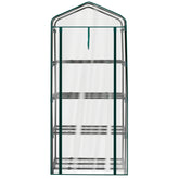HAOYYE 4 Tier Mini Greenhouse with Transparent PVC Cover and Roll-Up Zipper Door, Portable Waterproof Plant Shelter for Indoor Outdoor Gardening, Patio Balcony or Backyard Use