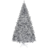 HAOYYE Artificial Christmas Tree Unlit Hinged Pine Tree with 800 Branch Tips and Sturdy Metal Stand Realistic Full Lush Silver Tree Perfect for Holiday Decoration Easy Assembly Durable Design