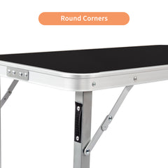 HAOYYE Portable Folding Bar Table with Storage Shelf and Black Skirt, Lightweight Tradeshow Podium Table with Carrying Bag for Indoor or Outdoor Party, Picnic, Event Display, Marketing Booth, Reception or Catering Setup