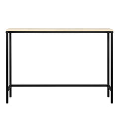 HAOYYE Light Walnut Console Sofa Table for Entryway and Living Room, Industrial Style Side Table with Sturdy Metal Frame and MDF Board, Slim Design for Hallway Bedroom Behind Couch Use