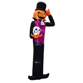 HAOYYE 12FT Giant Halloween Inflatable Pumpkin Man Holding Skull with Built-in LED Lights, Perfect for Holiday Party, Garden, Lawn, Yard, and Patio Décor, Eye-Catching Outdoor Halloween Decoration