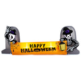 HAOYYE Large Halloween Inflatable Skeleton Tombstone Banner with Built-In LEDs, Spooky Outdoor Decorations for Yard, Garden, and Lawn, Perfect for Halloween Parties and Holiday Decor, Blow-Up Yard Decoration