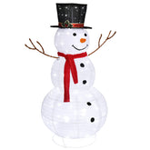HAOYYE Snowman Garden Decoration White 120 LED Lights with Snow Fleece, Durable Iron Frame and Branch Hands, Outdoor Holiday Yard Ornament for Front Porch, Lawn, Patio and Seasonal Display
