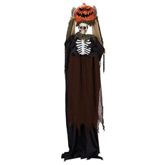HAOYYE 5.6FT Inflatable Halloween Ghost Decoration with Pumpkin Head, Life-Size Animatronic Sound-Activated Halloween Yard Decor, Scary Haunted House Props for Garden, Lawn, Party, Outdoor Halloween Display