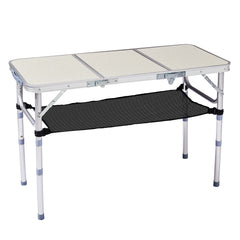 HAOYYE White with 3 Adjustable Heights Outdoor Folding Camping Table, Portable Aluminum Foldable Patio Side Table, Lightweight and Durable Design with Carry Handle for Hiking, Picnic, BBQ, Beach, Indoor or Outdoor Use