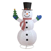HAOYYE 5.7FT Lighted Snowman Holding Small Tree Christmas Yard Decorations, Pre-Lit Pull Up Snowman with 200 Warm White LEDs, Festive Outdoor and Indoor Holiday Display, Christmas Lighted Decor for Home and Garden