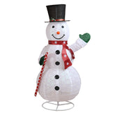 HAOYYE 5.7FT Lighted Snowman Holding Candy Cane Christmas Yard Decoration, Pre-Lit Pull-Up Snowman with 210 White LED Lights, Festive Holiday Display for Outdoor Lawn, Garden, Front Yard, Porch, or Indoor Xmas Decor