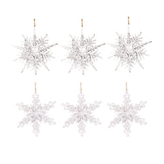 HAOYYE Set of 6 Iron Snowflake Hanger, Decorative Hanging Ball Christmas Tree Ornaments for Holiday Party Decorations Sturdy Space-Saving Heavy Duty Modern Design Adults Dorm Room Easy Assembly