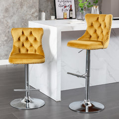 HAOYYE Swivel Velvet Barstools Adjusatble Seat Height from 25-33 Inch
