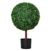 HAOYYE 23.5" Artificial Boxwood Topiary Ball Tree, Fake Decorative Plant, Nursery Pot Included for Home, Balcony, Backyard and Garden Sturdy Space-Saving Heavy Duty Modern Design Adults Dorm Room
