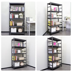 HAOYYE 5-Tier Heavy Duty Metal Storage Shelves, Adjustable Shelving Unit for Kitchen, Garage, Pantry, and More, Sturdy and Space-Saving Design, Modern Storage Rack for Office, Dorm Room, and Home Organization