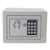 HAOYYE Digital Keypad Safe Light Gray Home Security Steel Box with Programmable Electronic Lock Compact Money and Valuables Storage for Office Dorm Apartment and Personal Use