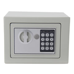 HAOYYE Digital Keypad Safe Light Gray Home Security Steel Box with Programmable Electronic Lock Compact Money and Valuables Storage for Office Dorm Apartment and Personal Use