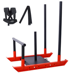 Haoyye Heavy-Duty Weight Sled for Fitness Strength and Speed Training, Explosive Power and Muscle Building Equipment, Compatible with 1" & 2" Weight Plates