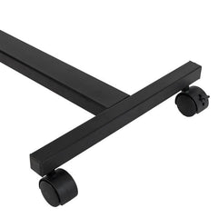 HAOYYE Four-Wheel Multifunctional Flat Surface Lifting Computer Desk Black Sturdy Design Durable Modern Home Organizer Storage Solution Practical Stylish Space-Saving Desk for Office and Living Room