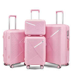 HAOYYE Luggage Sets 4 Piece(14/20/24/28), Expandable Lightweight Suitcase with 4 Double 360 Degrees Mute Spinner Wheels PP Materials Durable TSA Lock Travel Luggage Sturdy Space-Saving Heavy Duty Adults