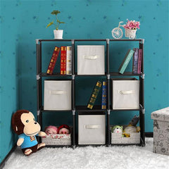 HAOYYE Multifunctional Assembled 3 Tiers 9 Compartments Storage Shelf Black soft cozy warm flannel fleece home decor luxury comfortable unique design premium quality decorative