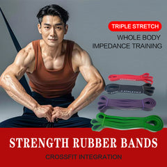 HAOYYE Red Pull Up Assist Band Heavy Duty Resistance Strap Made of Natural Latex Durable Exercise Band for Body Stretching Powerlifting Resistance Training with 5 Color-Coded Tension Levels Suitable for All Fitness Levels
