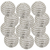 HAOYYE D3.9" Christmas Ball Ornaments, Plastic Decorative Hanging Ball Christmas Tree Ornaments for Holiday Party Decorations, Set of 12 Sturdy Space-Saving Heavy Duty Modern Design Adults Dorm Room