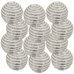 HAOYYE D3.9" Christmas Ball Ornaments, Plastic Decorative Hanging Ball Christmas Tree Ornaments for Holiday Party Decorations, Set of 12 Sturdy Space-Saving Heavy Duty Modern Design Adults Dorm Room