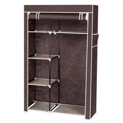 HAOYYE Portable Closet Storage Organizer with Shelves, Dark Brown Durable Space-Saving Solution, Modern Design for Versatile Use, Premium Quality Stylish Look for Home, Bedroom, and Closet Organization