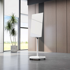 HAOYYE Magnetic Glass Dry Erase Whiteboard With Adjustable Height, Removable Tempered Glass Board, Includes 2 Magnets, 2 Markers, And Eraser, Ideal For Home Office Or Classroom, Sturdy Space-Saving Design