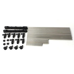 HAOYYE Dual-Bar Clothes Rack with Shoe Shelf, Adjustable Height and Width, Space-Saving Design, Modern Silver Finish, Durable and Versatile Garment Organizer for Bedroom, Entryway, Laundry Room, or Walk-In Closet