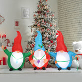 HAOYYE 6.6FT LED Lighted Christmas Inflatable Decoration Featuring Three Christmas Gnomes Elves, Funny Blow Up Yard Ornament for Front Yard Lawn Garden Outdoor Holiday Party Winter Decor