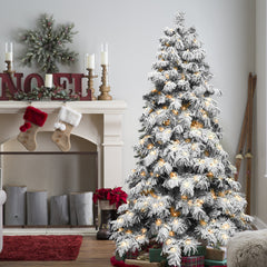HAOYYE Premium 5 Foot Artificial Christmas Tree with 375 Realistic PE PVC Mixed Branch Tips Hinged Automatic Foldable Metal Stand for Easy Setup Flame Retardant Eco Friendly PVC Material for Indoor Holiday Home Decoration