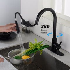 Haoyye Touch Kitchen Faucet with Pull Down Sprayer, Stainless Steel Smart Sink Faucet with Single Handle and 360° Swivel Spout, Hands-Free Touch Activation, Corrosion Resistant Matte Finish, Modern Space-Saving Design for Easy Installation
