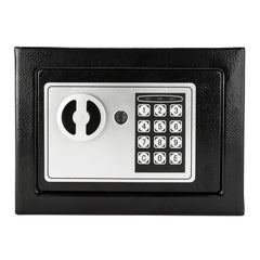 HAOYYE Mini Wall-In Style Electronic Code Steel Safe Box With Metal Construction Secure Lock Black Durable Compact Home And Office Security Case