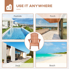 HAOYYE Teak Rocking Chair Made From Solid Weather-Resistant Fir Wood With Painted Finish, Featuring Wide Ergonomic Seat And Fan-Shaped Backrest For Superior Comfort, Slatted Design For Quick Drainage, Ideal For Porch Balcony Backyard Relaxation