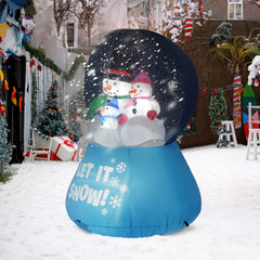 HAOYYE 5.9 FT Inflatable Lighted Christmas Snow Globe with Snowman Family Outdoor Holiday Yard Lawn Garden Decorations Built-In LED Lights Funny Festive Blow Up Décor for Party Front Porch