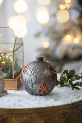 HAOYYE D3.9" Christmas Ball Ornaments, Glass Decorative Hanging Ball Christmas Tree Ornaments for Holiday Party Decorations, Set of 6 Sturdy Space-Saving Heavy Duty Modern Design Adults Dorm Room