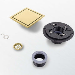 HAOYYE 6 Inch Square Shower Floor Drain Sturdy Space-Saving Heavy Duty Modern Design Adults Dorm Room Easy Assembly Bedroom Furniture