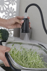 Haoyye Kitchen Faucet with Pull-Out Sprayer, 360° Swivel High Arc Stainless Steel Faucet with Single Handle Control, Anti-Corrosion Spot-Resistant Finish, Space-Saving Design for Modern Kitchens, Utility Sinks, and Easy DIY Installation