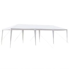 HAOYYE 10x30ft Outdoor Party Tent Waterproof PE Canopy with 8 Side Panels and 2 Doors Spiral Tube Iron Frame for Wedding Market Event Backyard