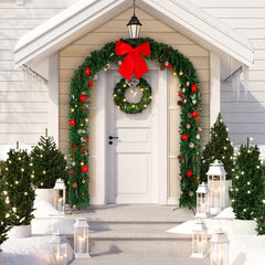 HAOYYE PVC Christmas Arch Decoration, Festive Holiday Doorway Arch with Lights, Outdoor Garden Entrance Decor, Durable Waterproof Christmas Party Decoration for Yard, Patio, Porch, Indoor and Outdoor Use