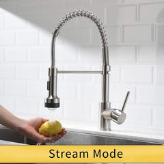 HAOYYE Commercial LED Kitchen Faucet with Pull Down Sprayer, Single Handle Single Lever Kitchen Sink Faucet Sturdy Space-Saving Heavy Duty Modern Design Adults Dorm Room Easy Assembly Bedroom Furniture